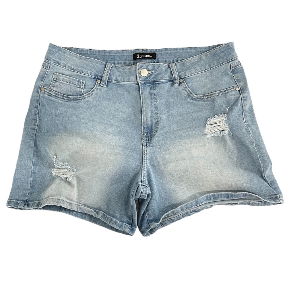 d. jeans Distressed medium wash Denim Shorts size 16